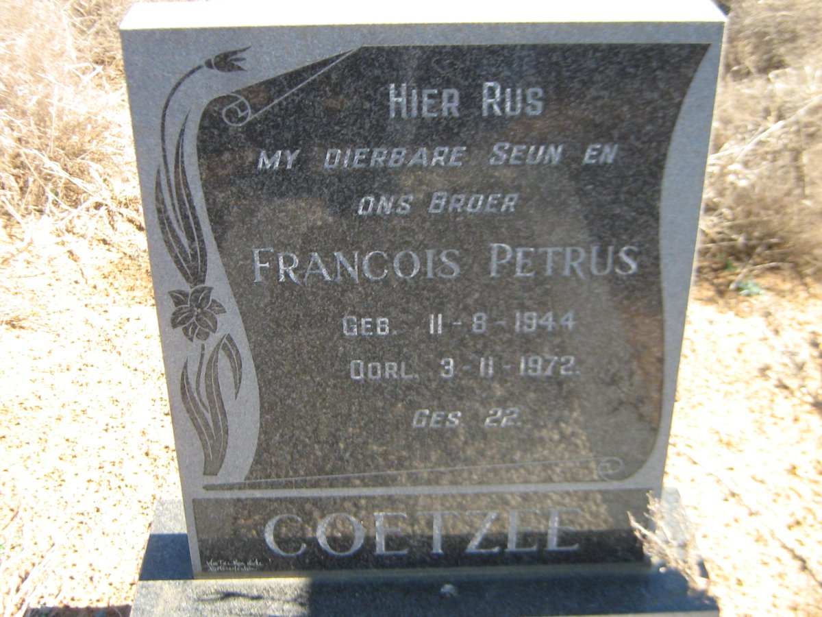 COETZEE Francois Petrus 1944-1972