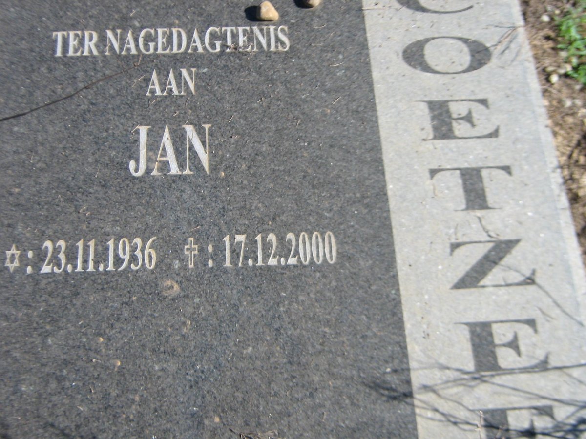 COETZEE Jan 1936-2000