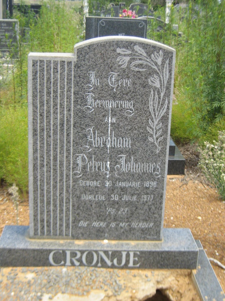 CRONJE Abraham Petrus Johannes 1898-1977