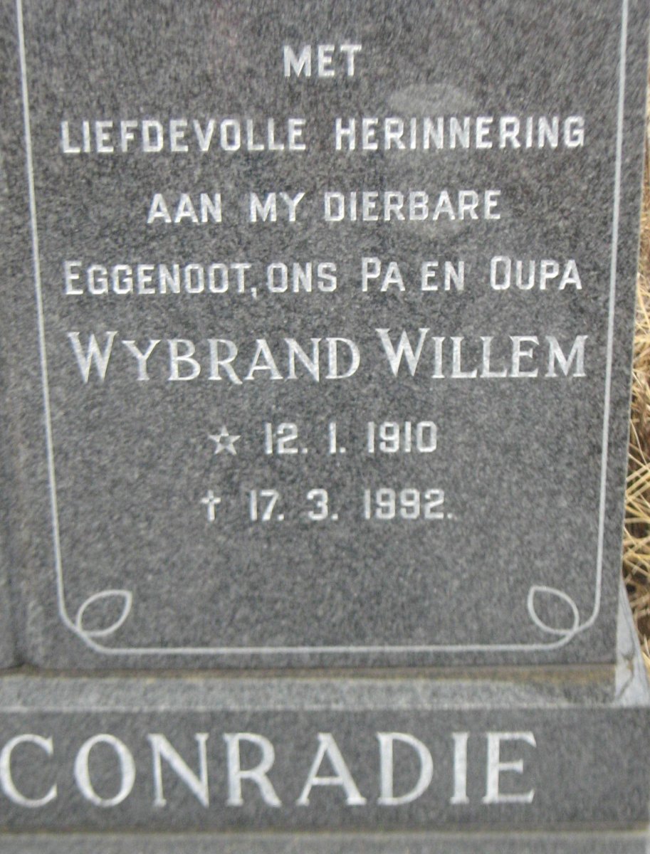 CONRADIE Wybrand Willem 1910-1992
