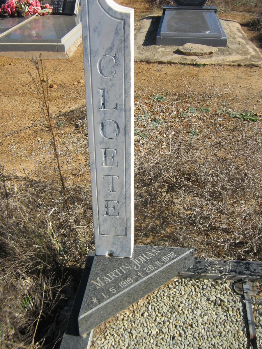 CLOETE Martin Johan 1918-1992