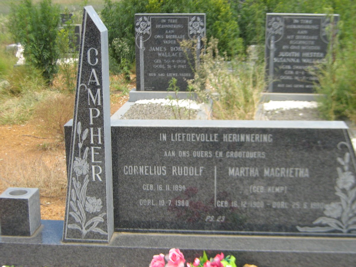 CAMPHER Cornelius Rudolf 1894-1980 &amp; Martha Magrietha KEMP 1900-