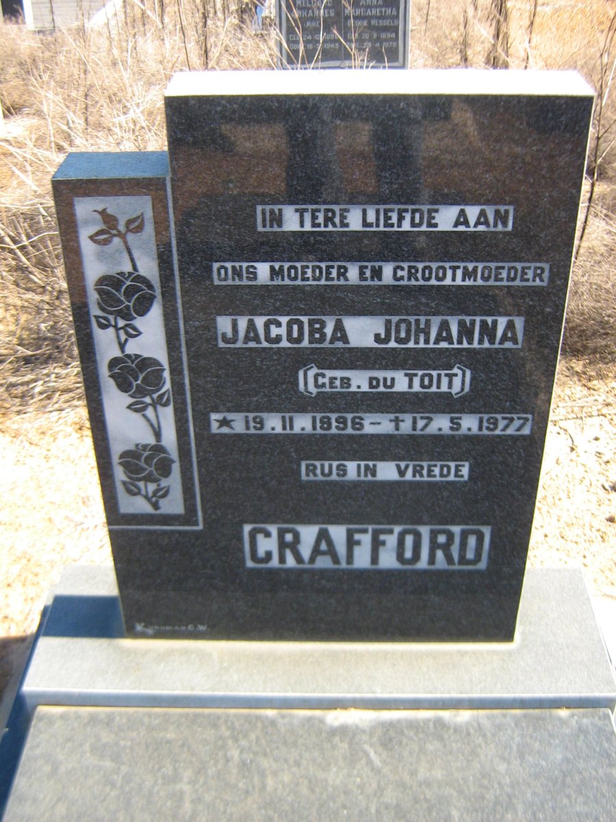 CRAFFORD Jacoba Johanna nee DU TOIT 1896-1977