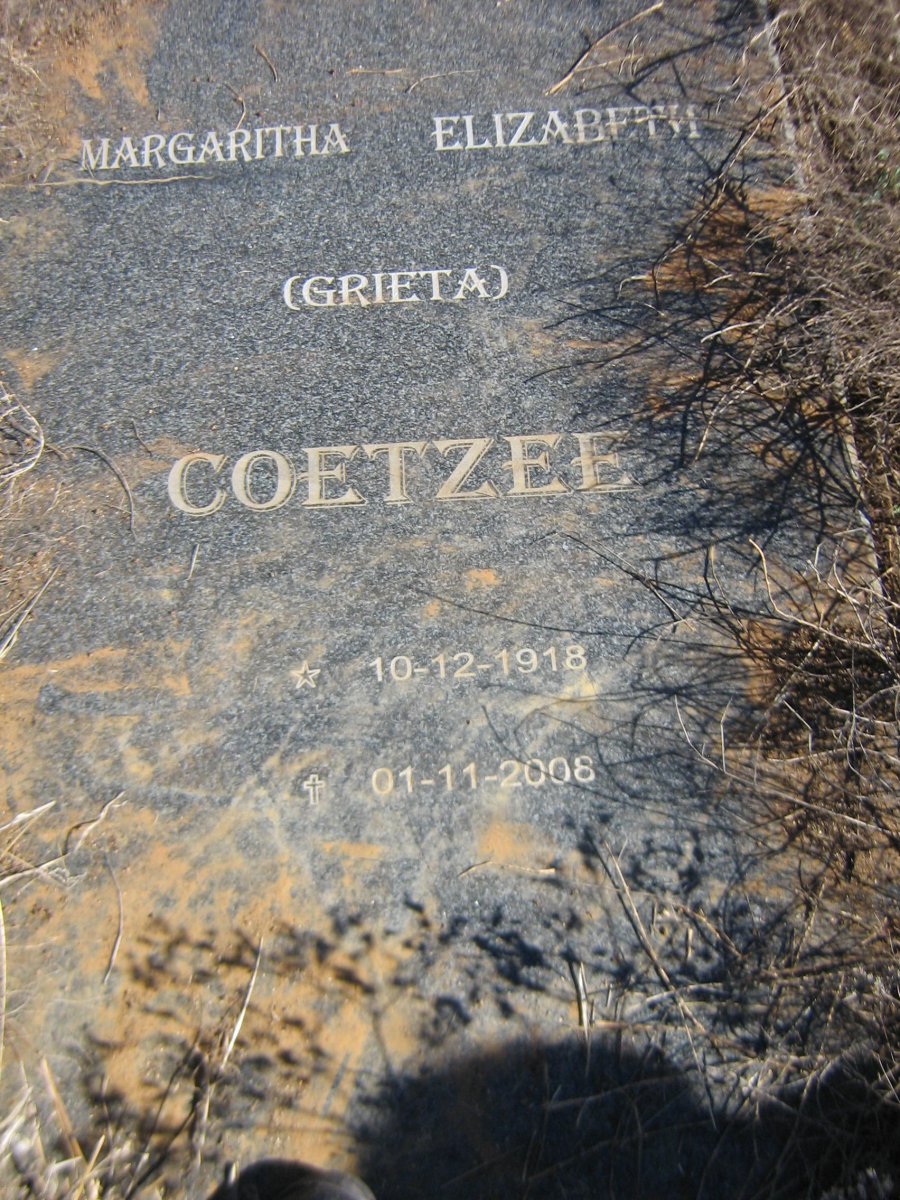 COETZEE Margaritha Elizabeth 1918-2008