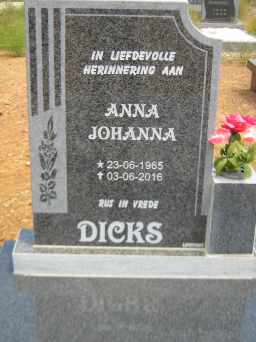 DICKS Anna Johanna 1965-2016