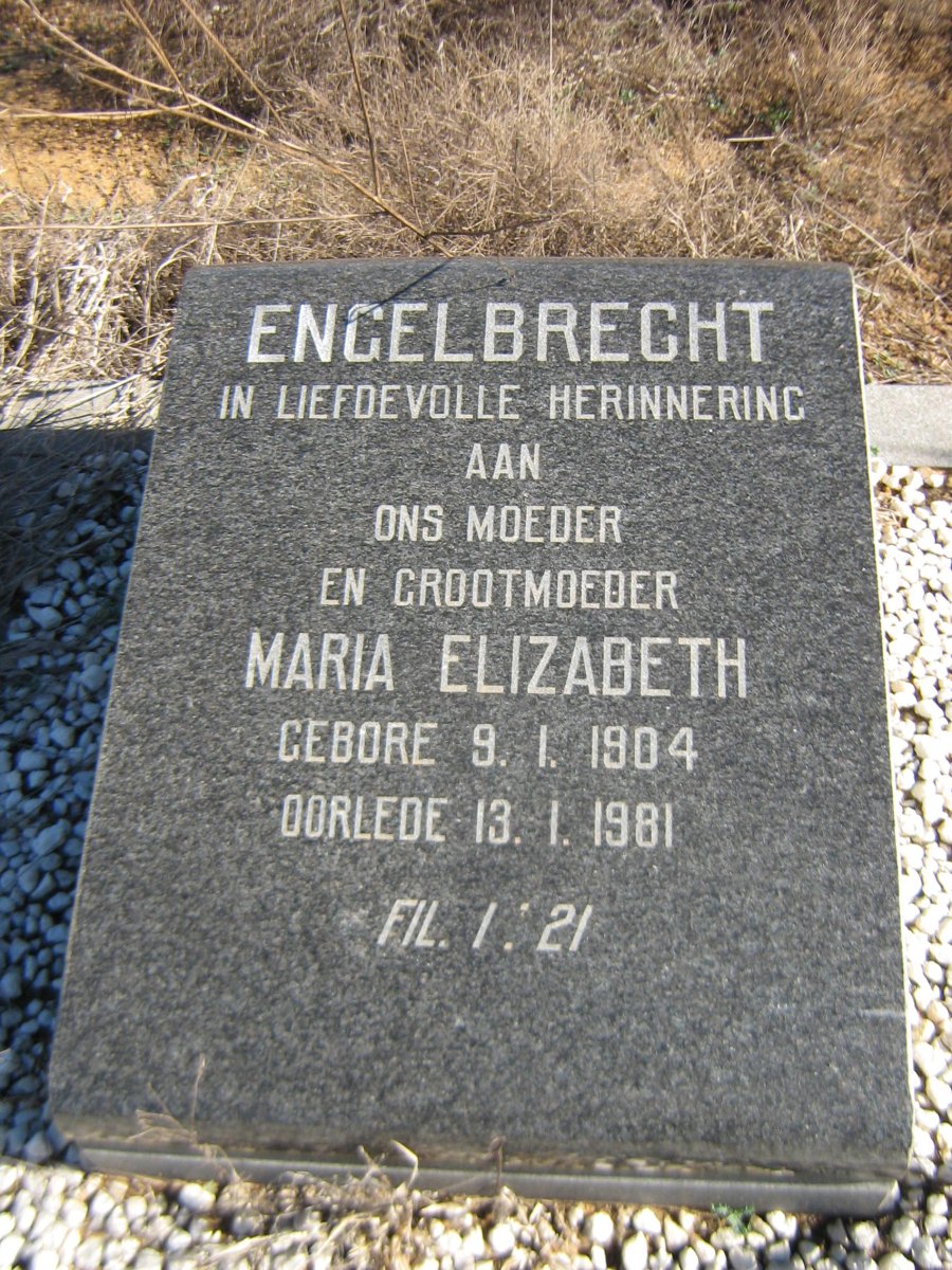 ENGELBRECHT Maria Elizabeth 1904-1981