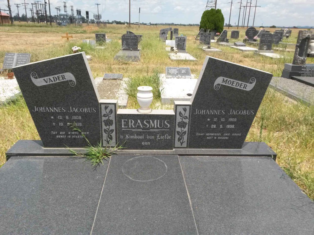 ERASMUS Johannes Jacobus 1909-1978 &amp; Johannes Jacobus 1909-1998