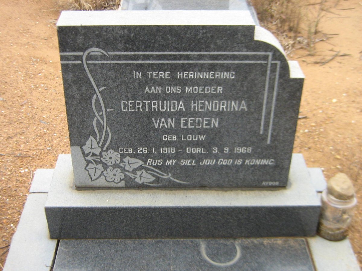 EEDEN Gertruida Hendrina, van nee LOUW 1918-1968