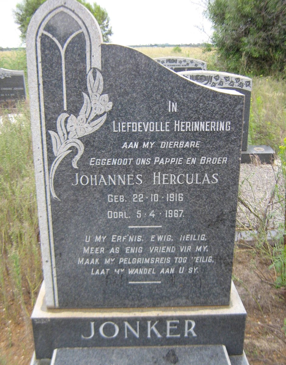 JONKER Johannes Herculas 1916-1967