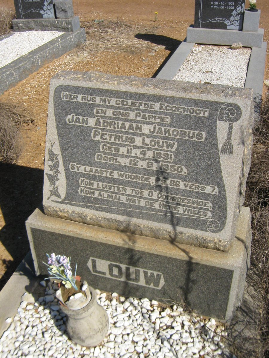 LOUW Jan Adriaan Jakobus Petrus 1891-1950