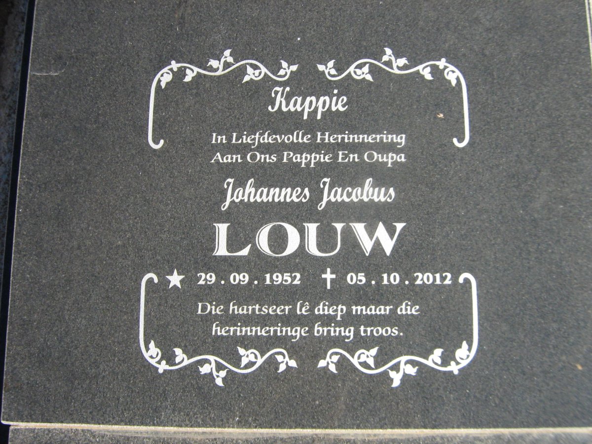LOUW Johannes Jacobus 1952-2012