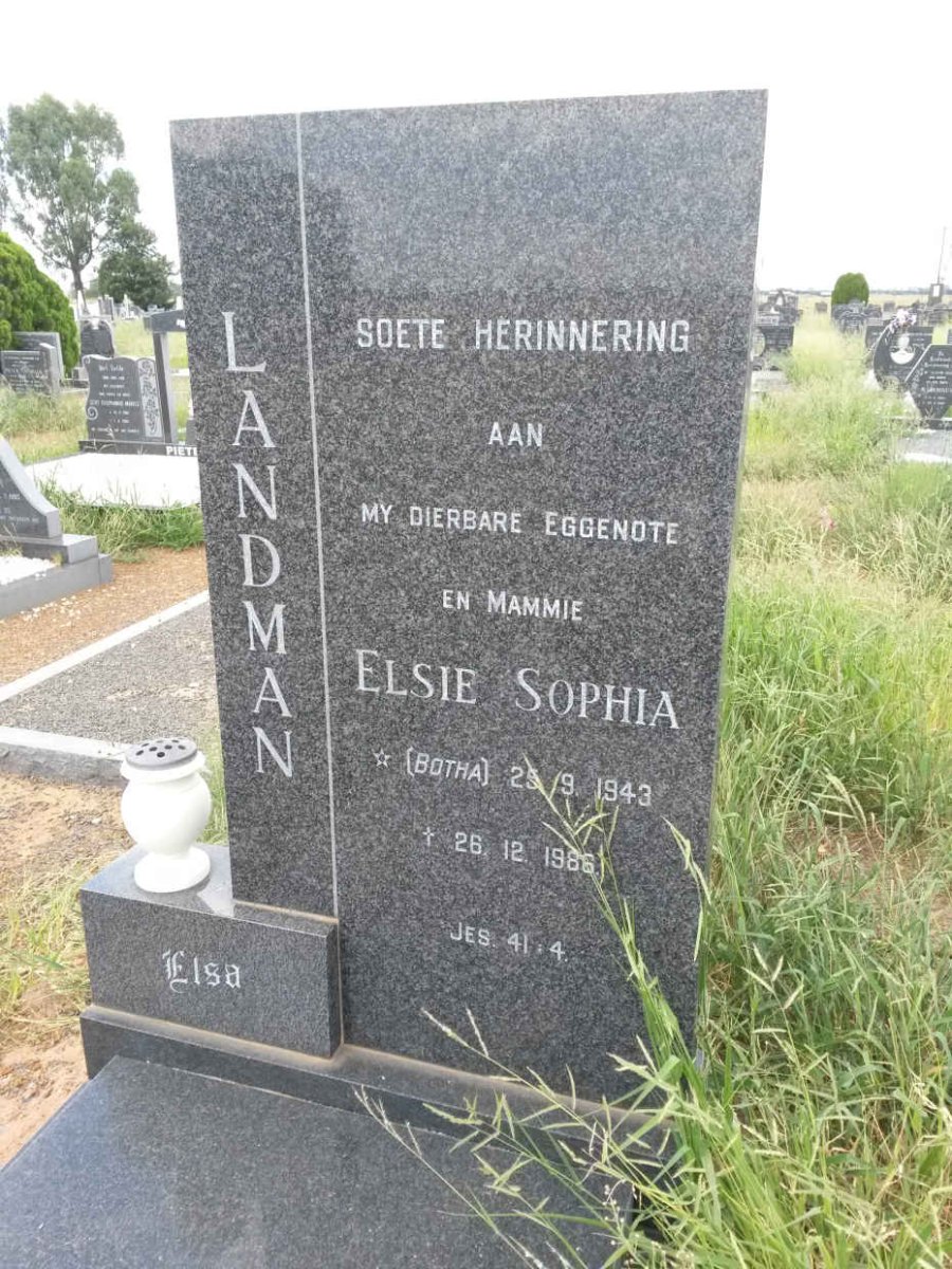 LANDMAN Elsie Sophia nee BOTHA 1943-1986