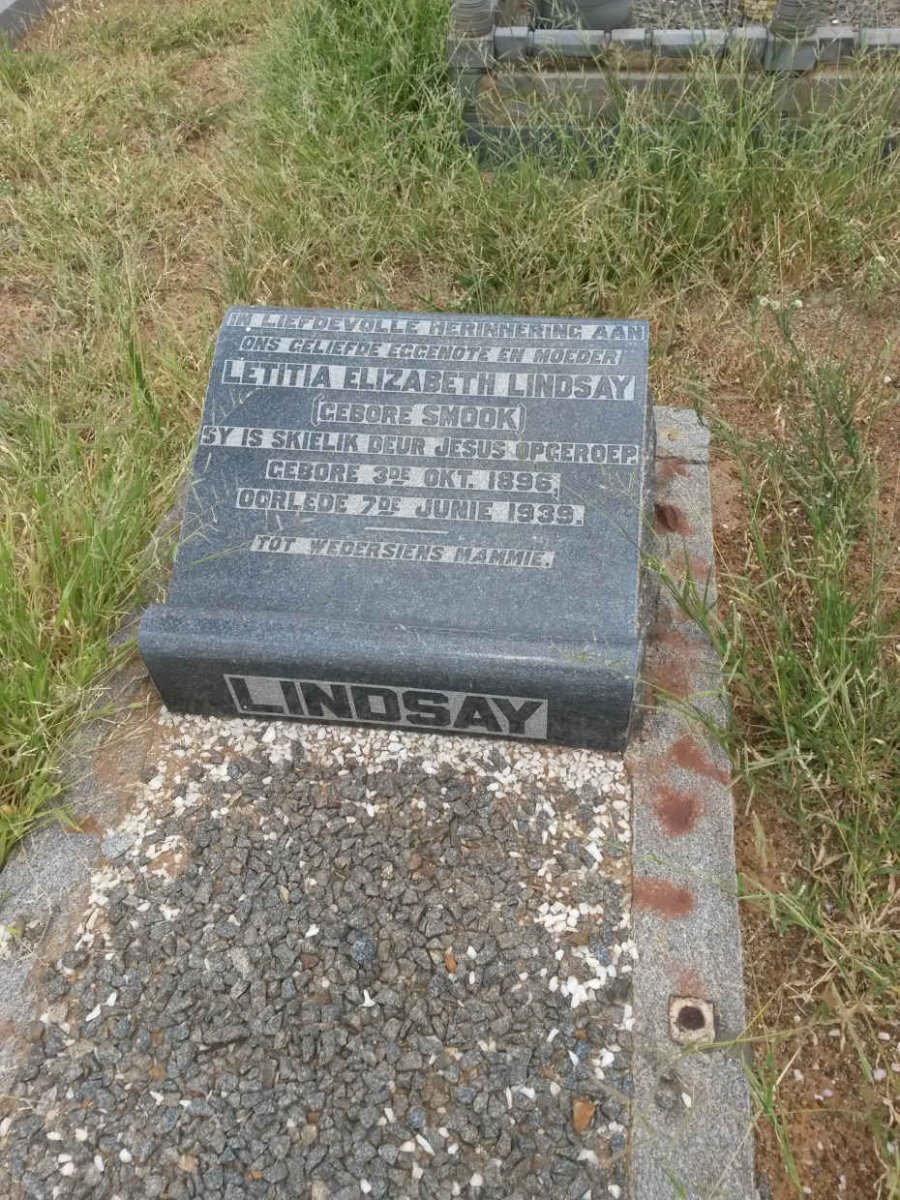 LINDSAY Letitia Elizabeth nee SMOOK 1896-1939