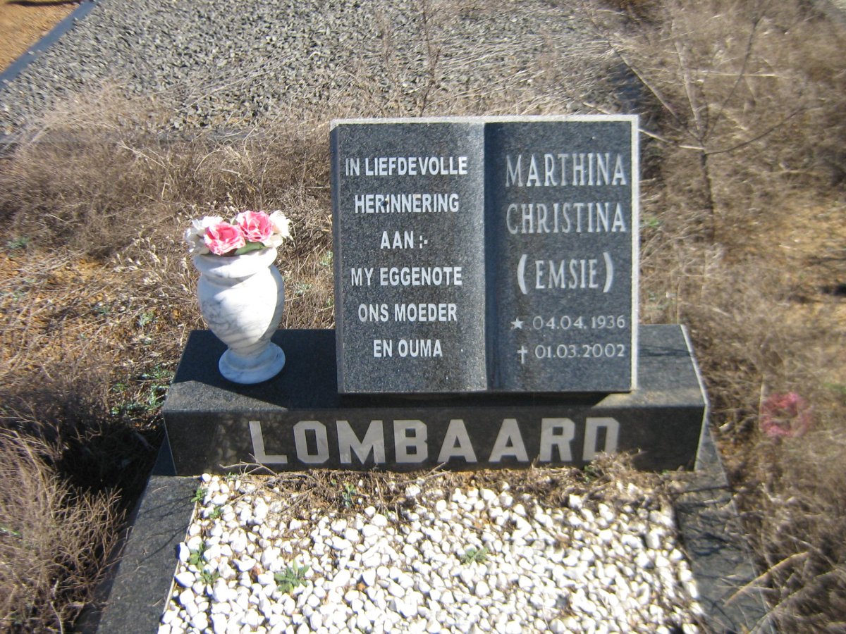 LOMBAARD Marthina Christina 1936-2002