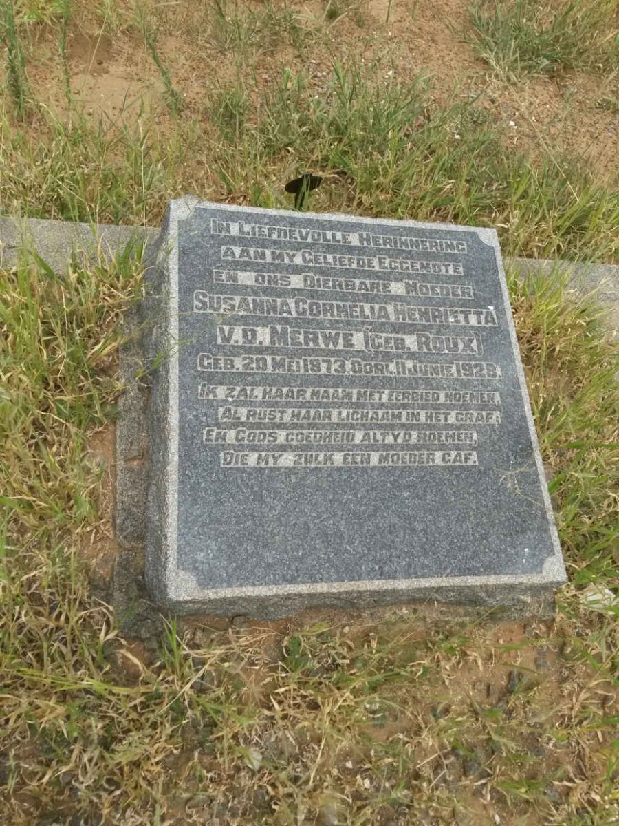 MERWE Susanna Cornelia Henrietta, v.d. nee ROUX 1873-1928