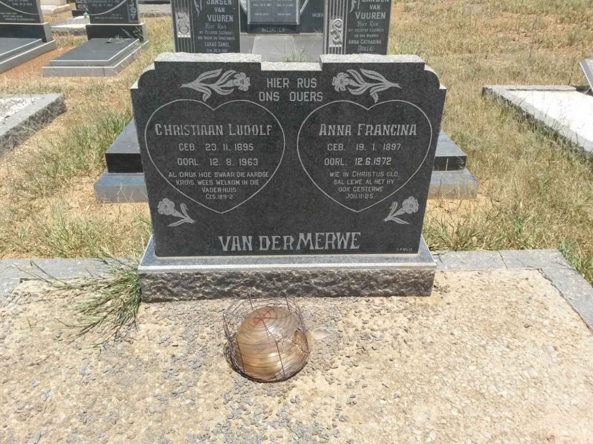 MERWE Christiaan Ludolf, van der 1895-1963 &amp; Anna Francina 1897-1972