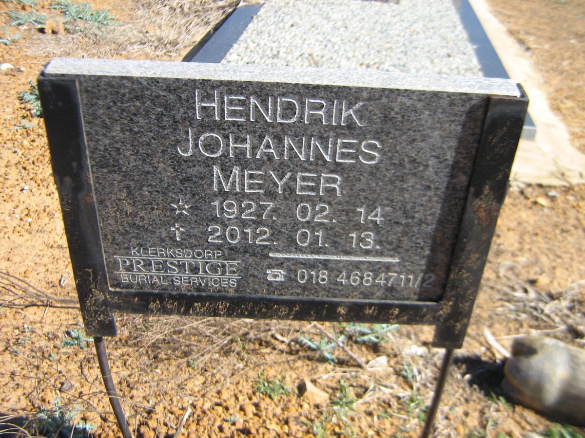 MEYER Hendrik Johannes 1927-2012