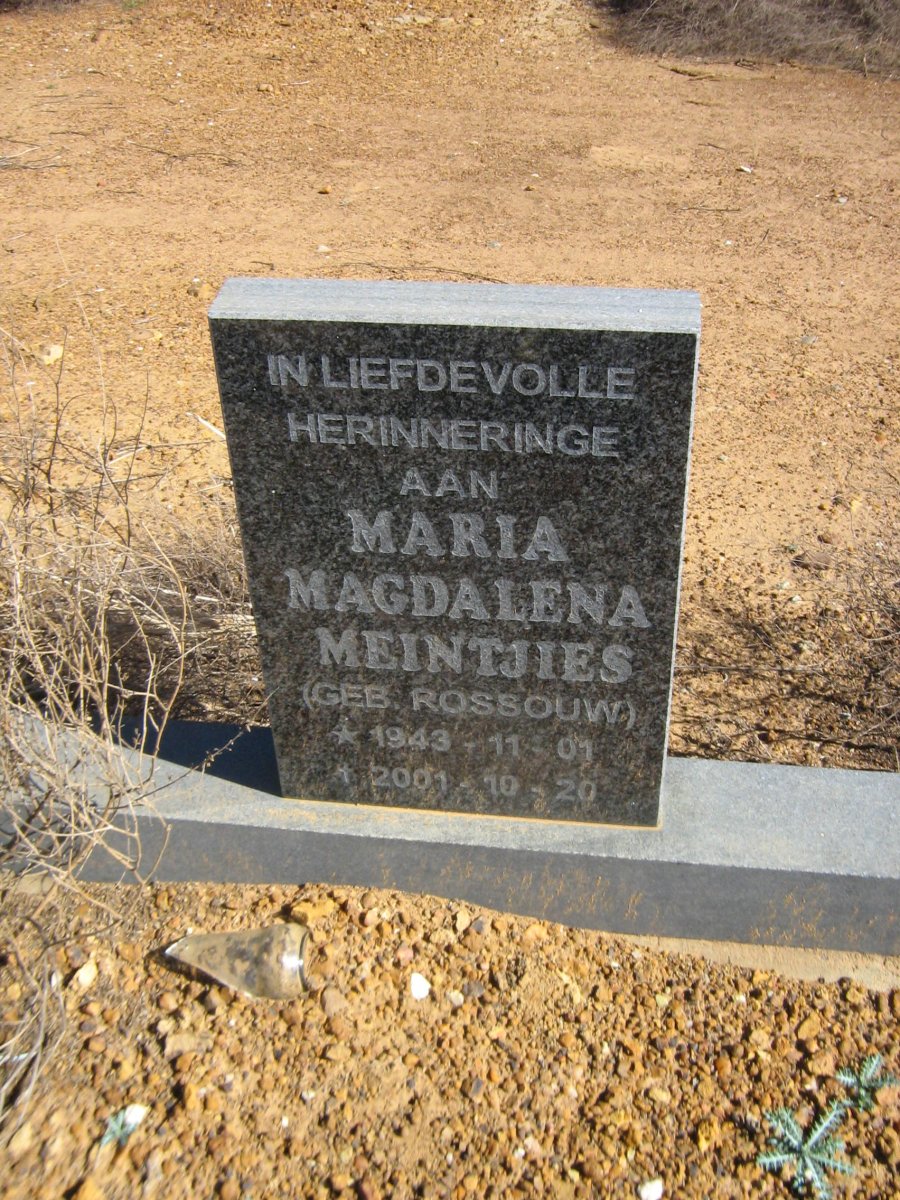MEINTJIES Maria Magdalena nee ROSSOUW 1943-2001