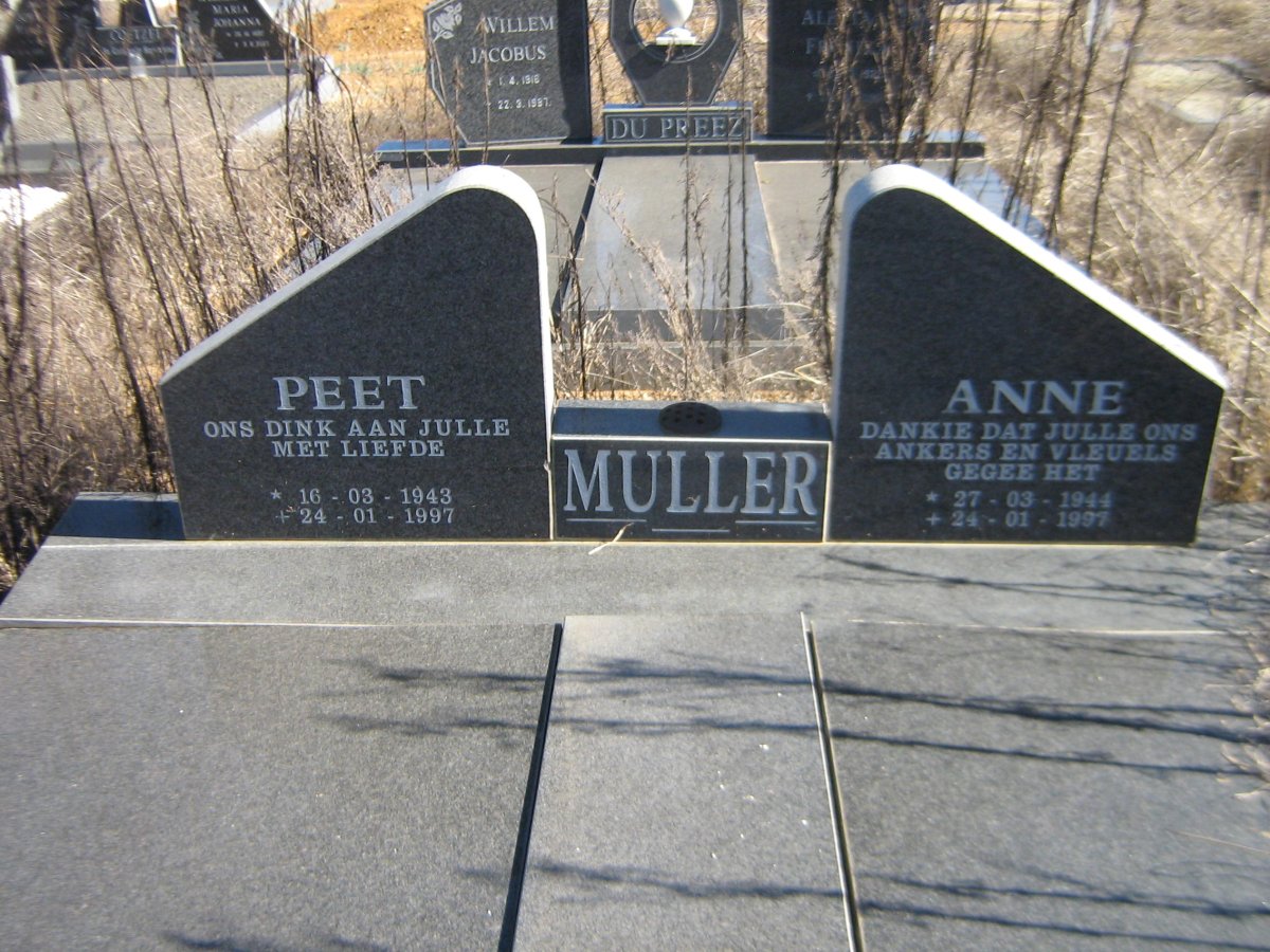 MULLER Peet 1943-1997 &amp; Anne 1944-1997