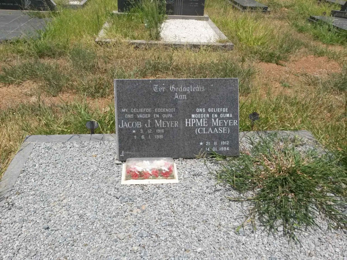 MEYER Jacob J. 1916-1981 &amp; H.P.M.E. CLAASE 1912-1994
