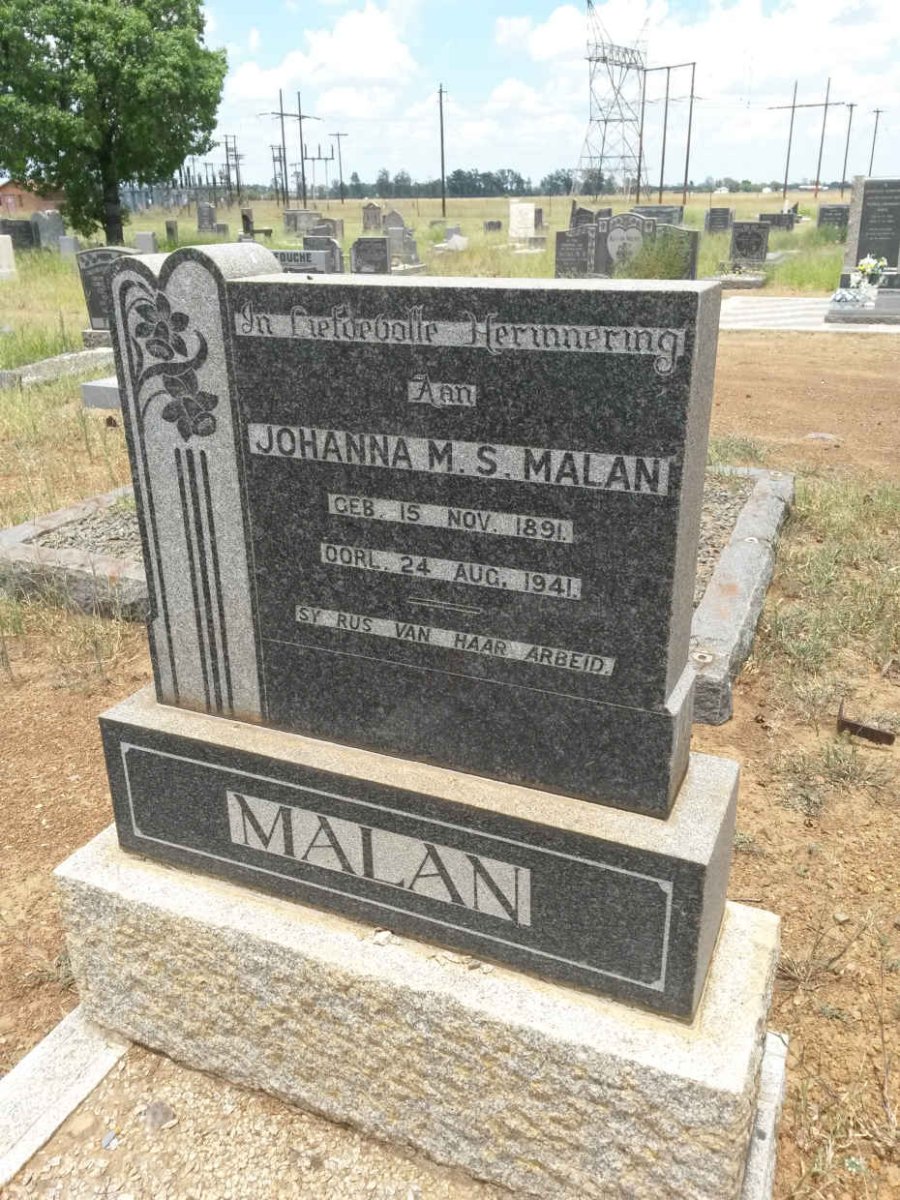 MALAN Johanna M.S. 1891-1941