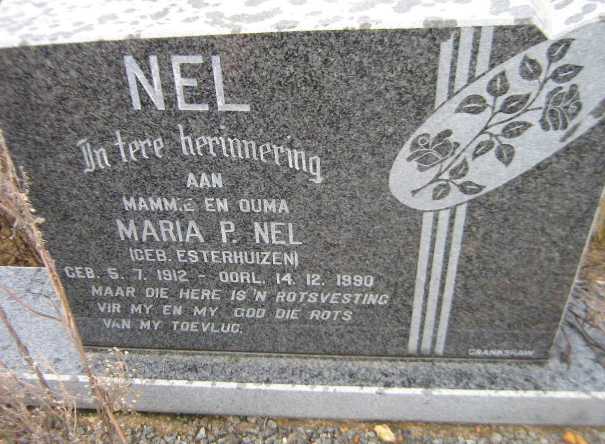NEL Maria P. nee ESTERHUIZEN 1912-1990