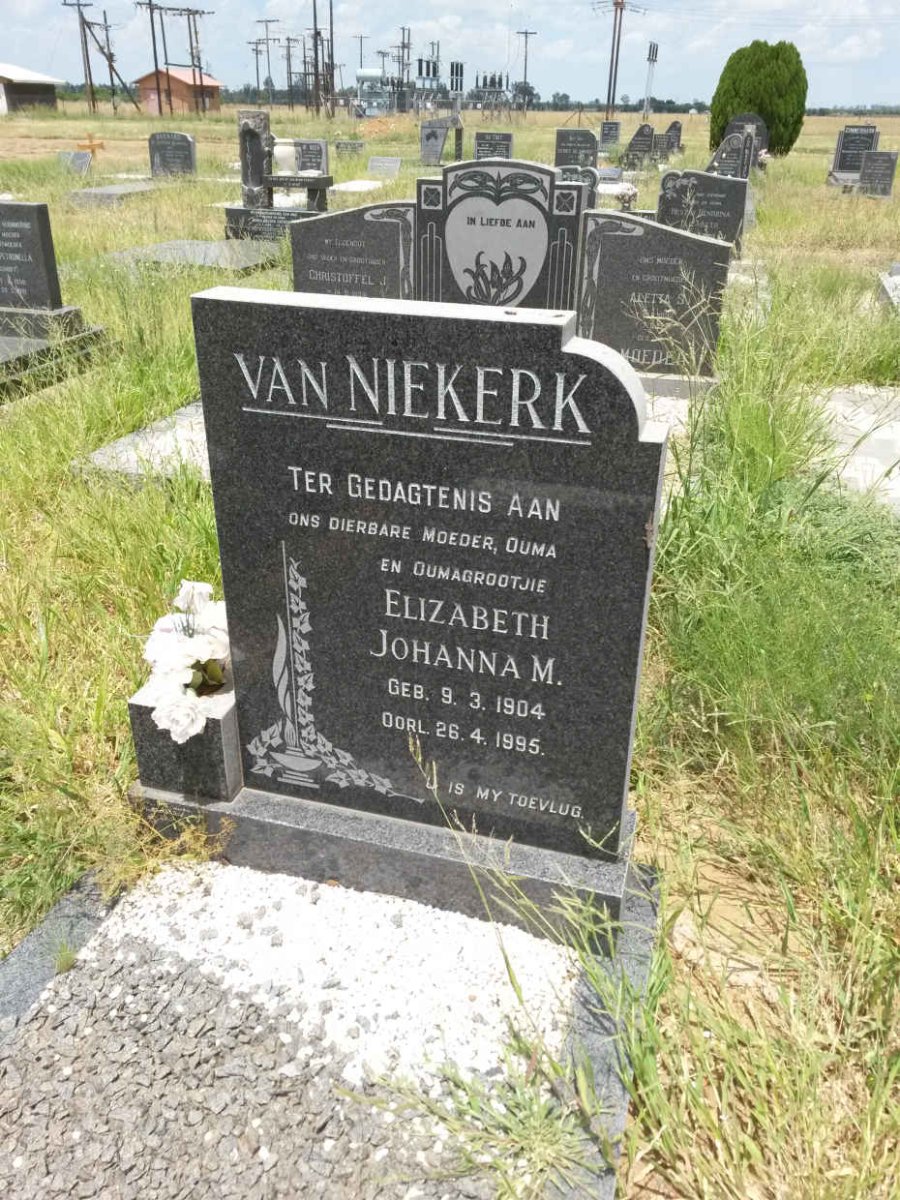 NIEKERK Elizabeth Johanna M., van 1904-1995