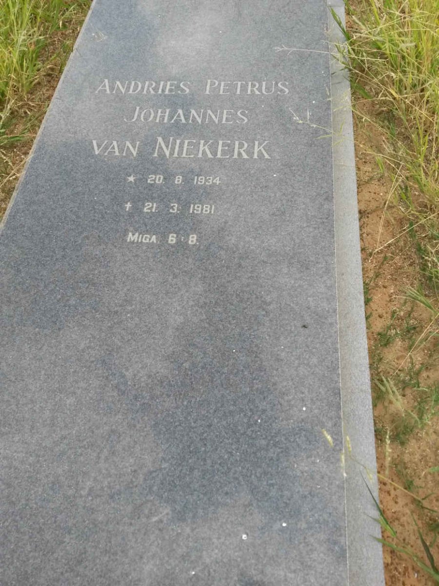 NIEKERK Andries Petrus Johannes, van 1934-1981