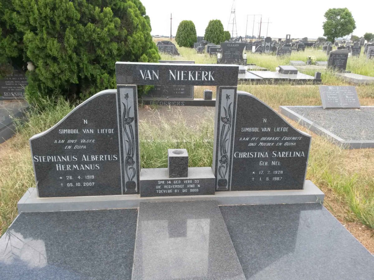 NIEKERK Stephanus Albertus Hermanus, van 1919-2007 &amp; Christina Sarelina NEL 1928-1987