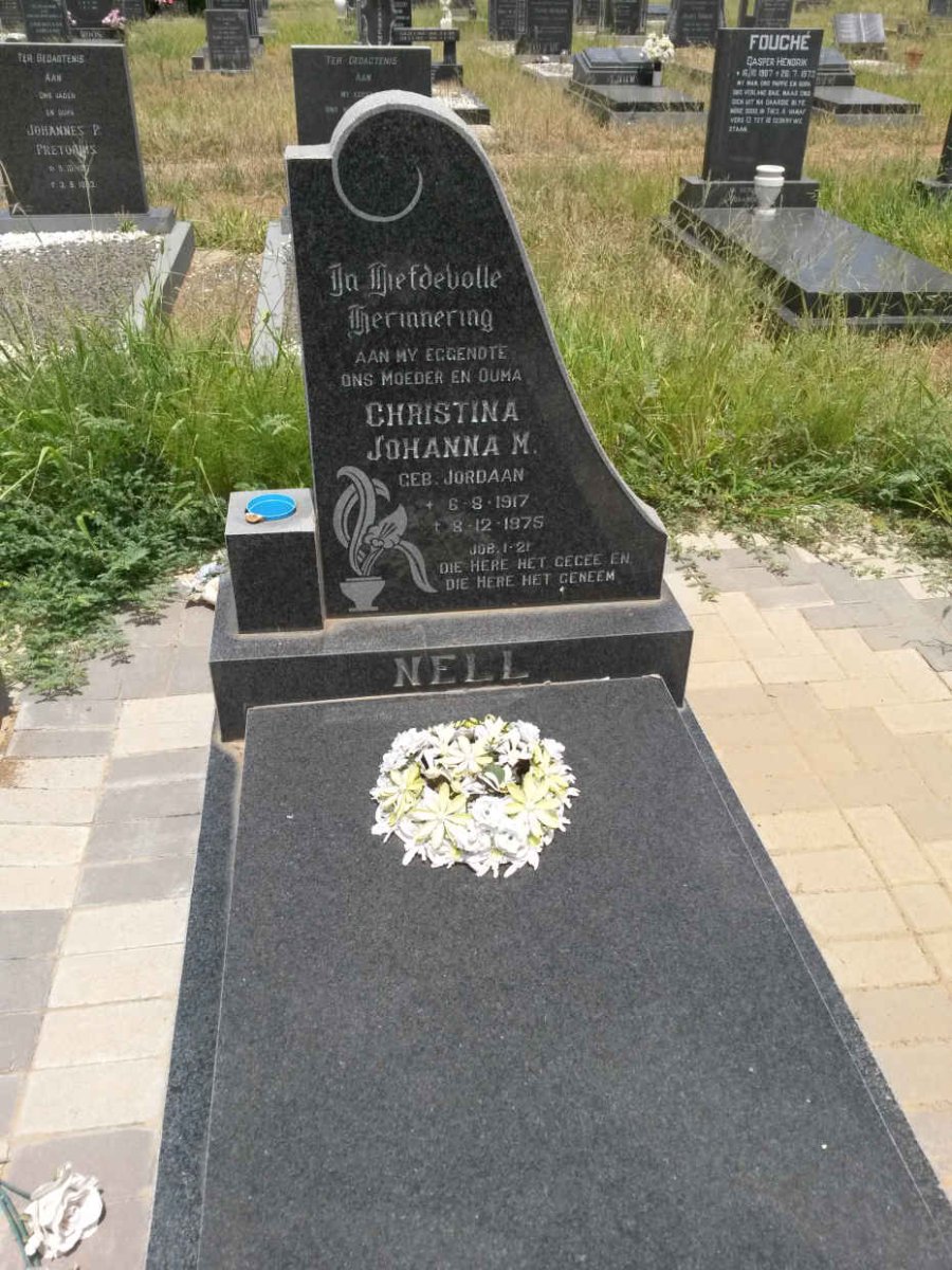 NELL Christina Johanna M. nee JORDAAN 1917-1975