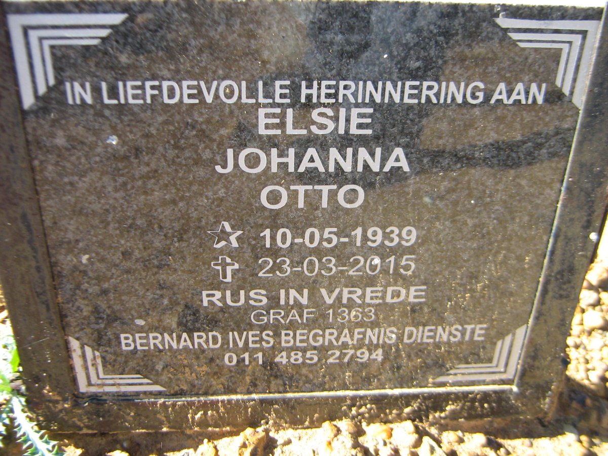 OTTO Elsie Johanna 1939-2015