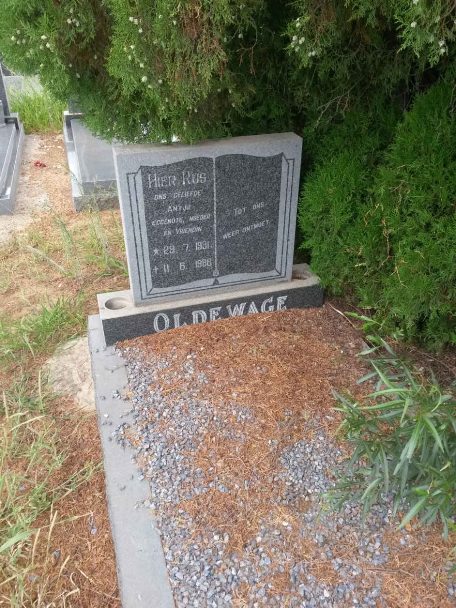 OLDEWAGE Antjie 1931-1988