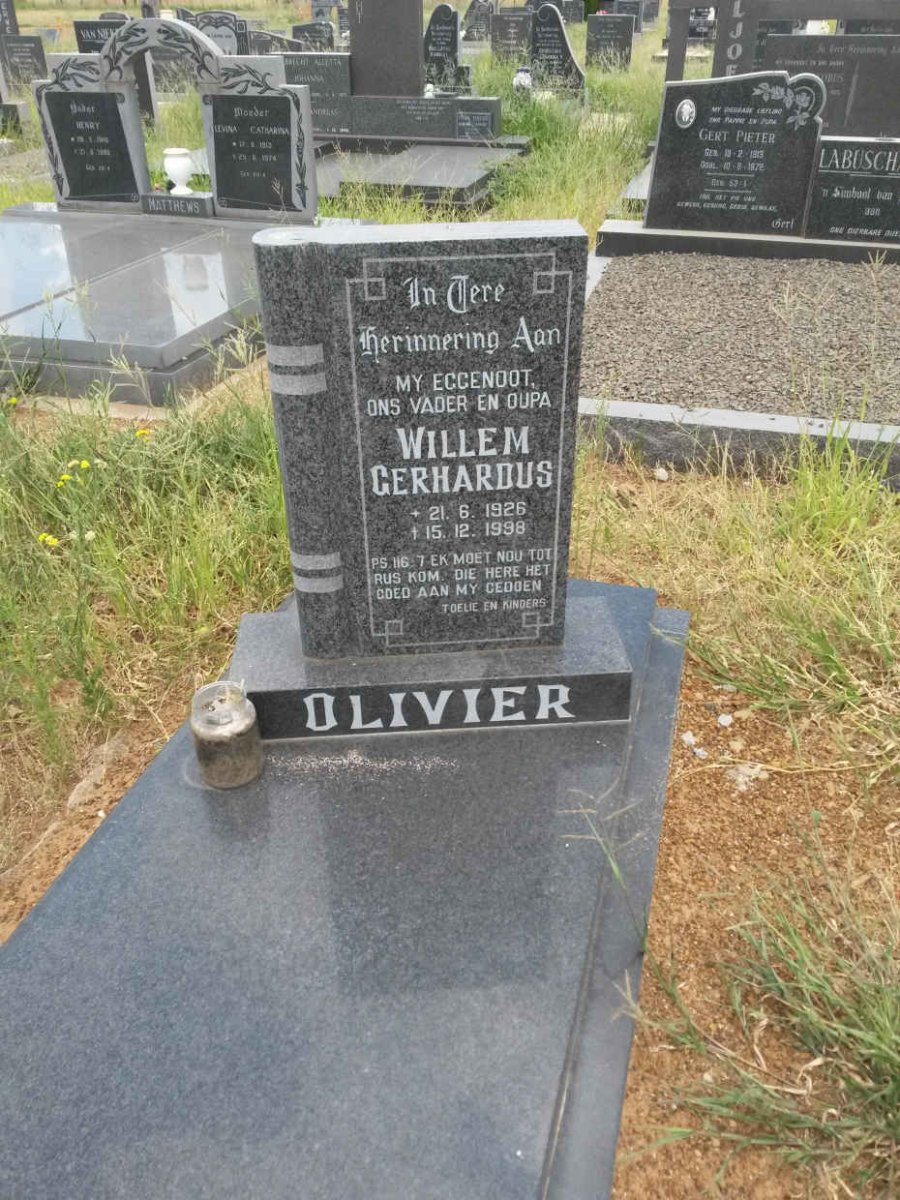OLIVIER Willem Gerhardus 1926-1998