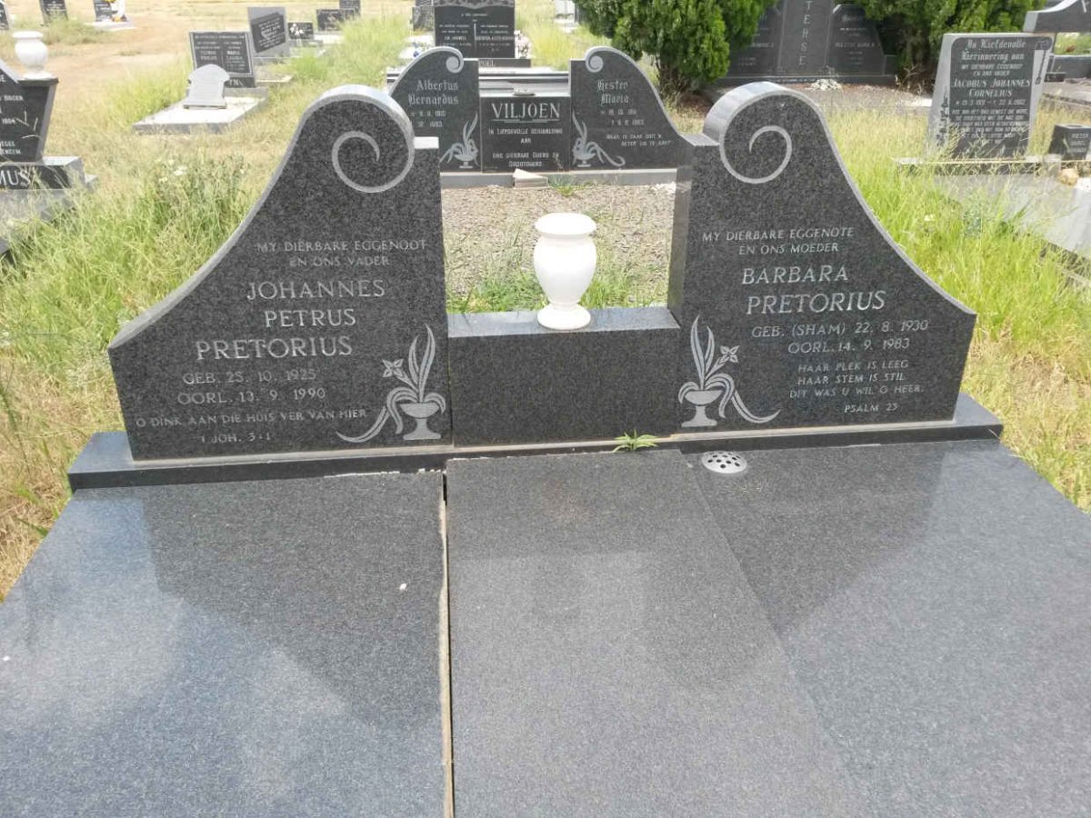 PRETORIUS Johannes Petrus 1925-1990 &amp; Barbara SHAM 1930-1983