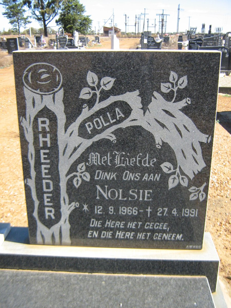 RHEEDER Nolsie 1966-1991