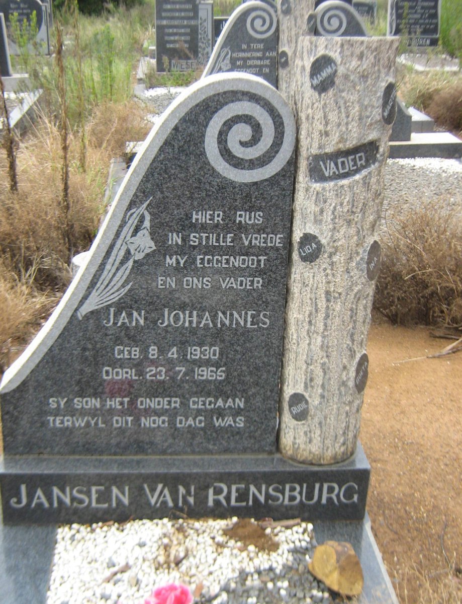 RENSBURG Jan Johannes, Jansen van 1930-1965