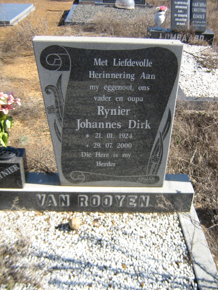 ROOYEN Rynier Johannes Dirk, van 1924-2000