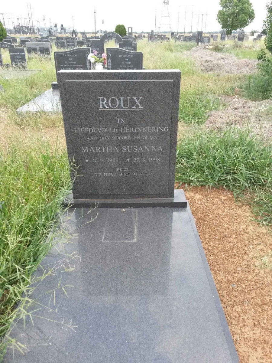 ROUX Martha Susanna 1908-1998