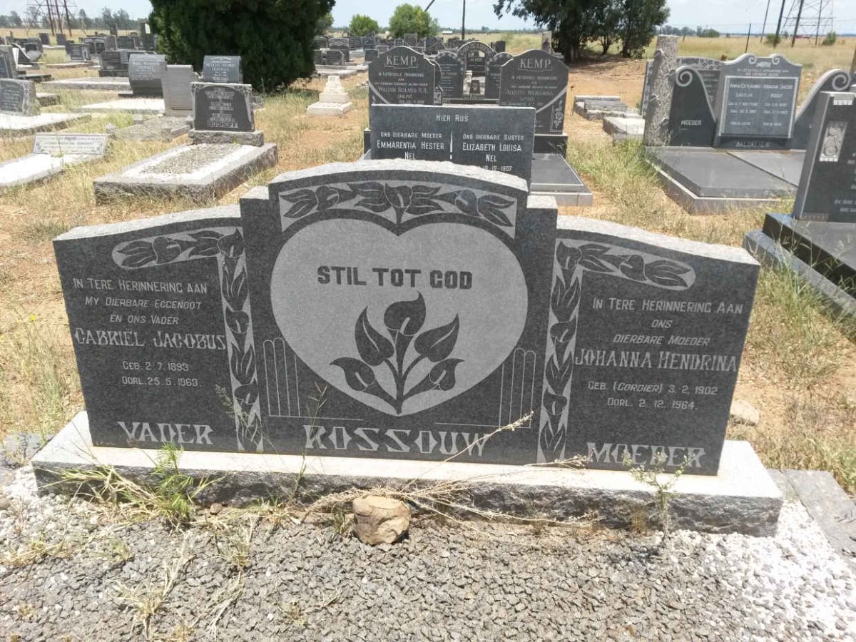 ROSSOUW Gabriel Jacobus 1893-1963 &amp; Johanna Hendrina CORDIER 1902-1964