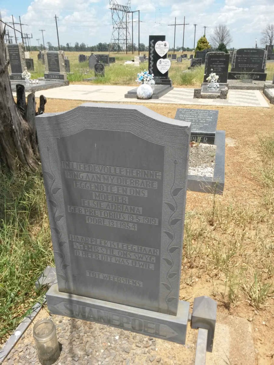 SWANEPOEL Elsie Adriana nee PRETORIUS 1919-1954