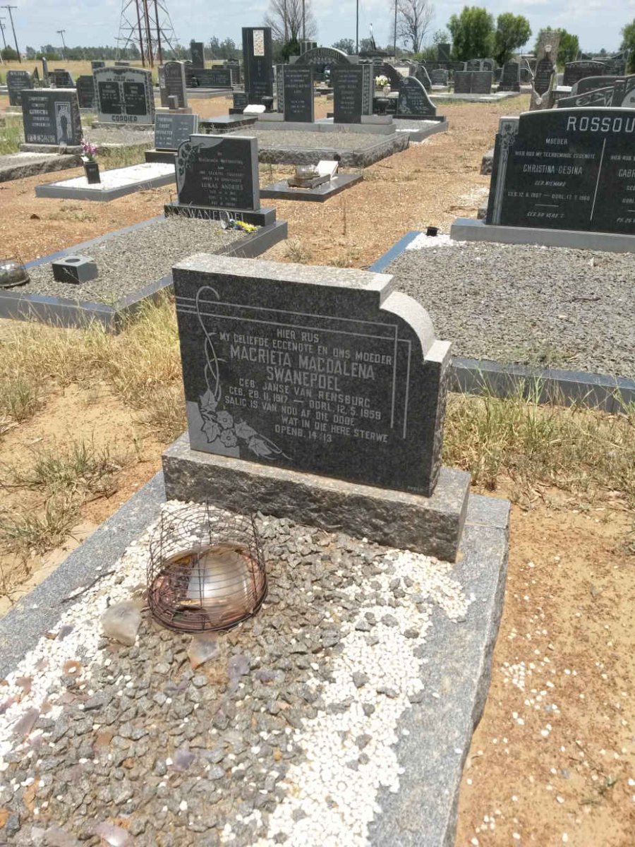 SWANEPOEL Magrieta Magdalena nee JANSE VAN RENSBURG 1917-1959