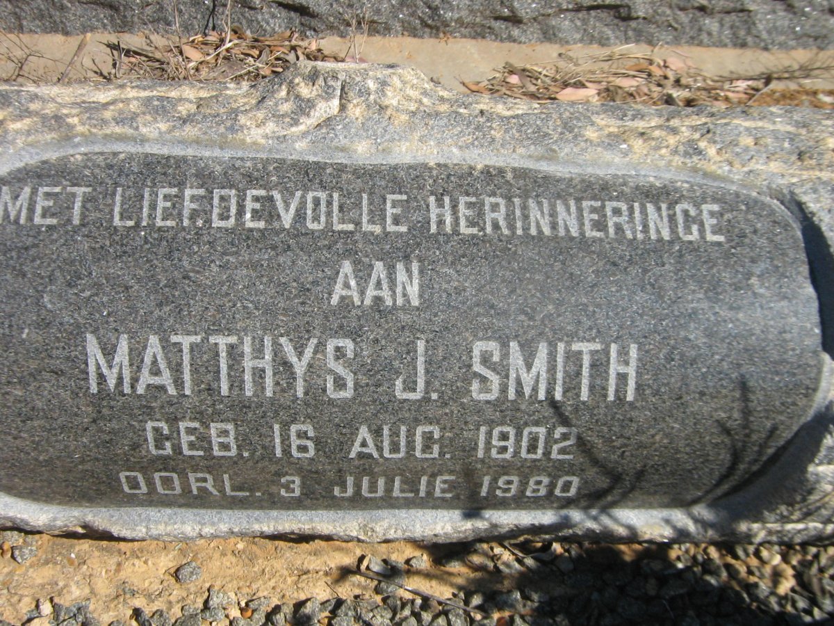 SMITH Matthys J. 1902-1980
