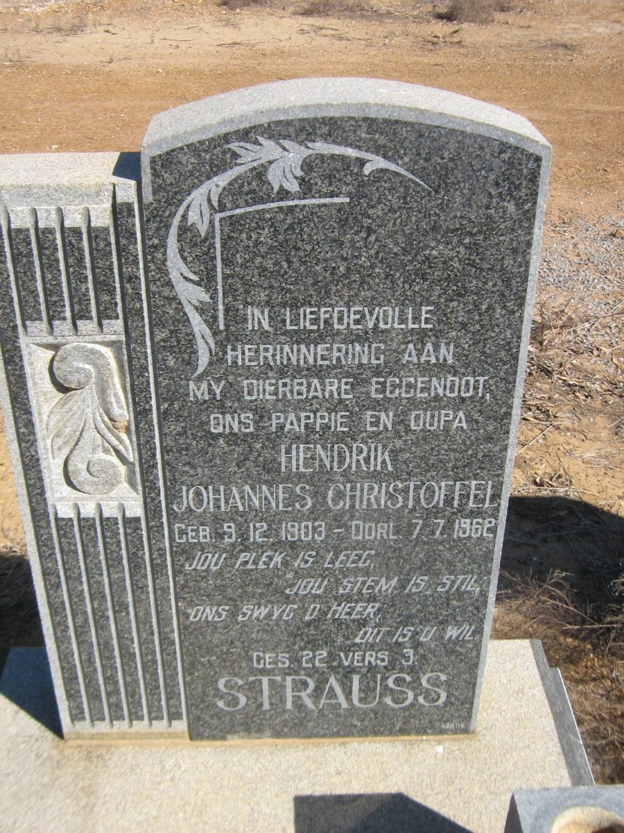 STRAUSS Hendrik Johannes Christoffel 1903-1962