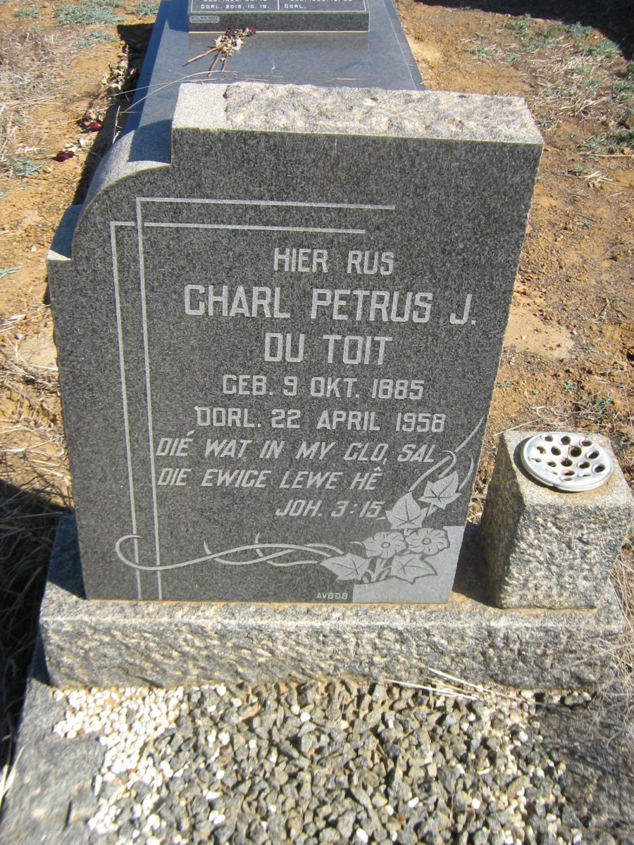 TOIT Charl Petrus J., du 1885-1958