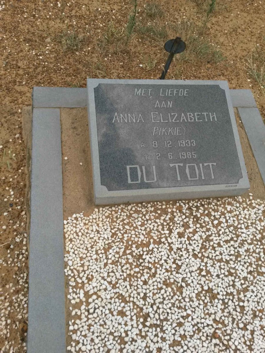 TOIT Anna Elizabeth, du 1933-1985