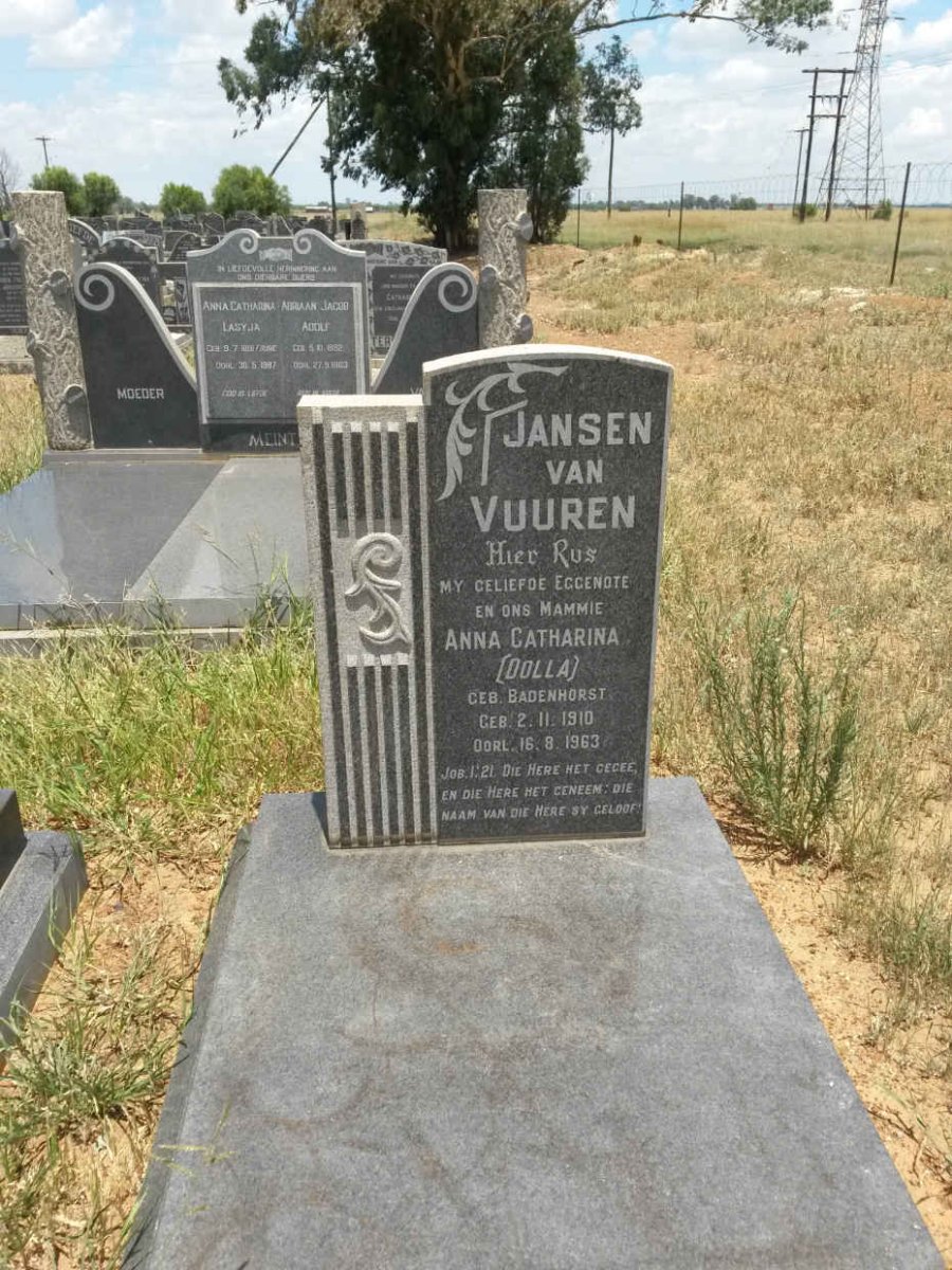 VUUREN Anna Catharina, Jansen van nee BADENHORST 1910-1963
