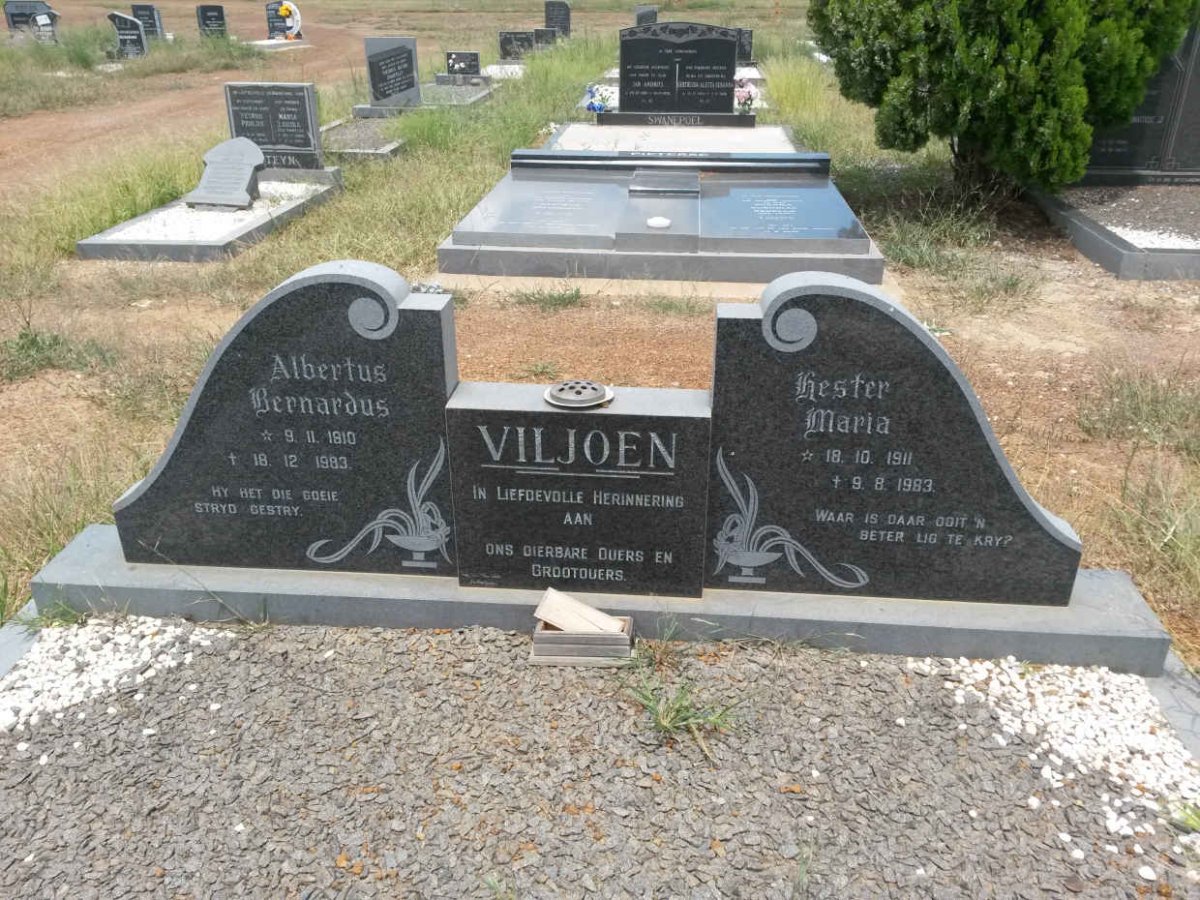 VILJOEN Albertus Bernardus 1910-1983 &amp; Hester Maria 1911-1983