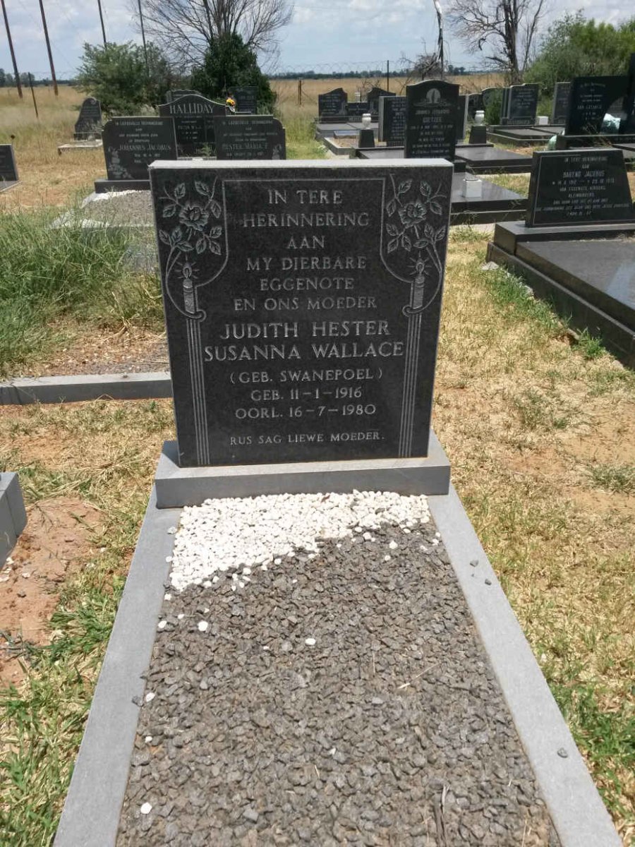 WALLACE Judith Hester Susanna nee SWANEPOEL 1916-1980