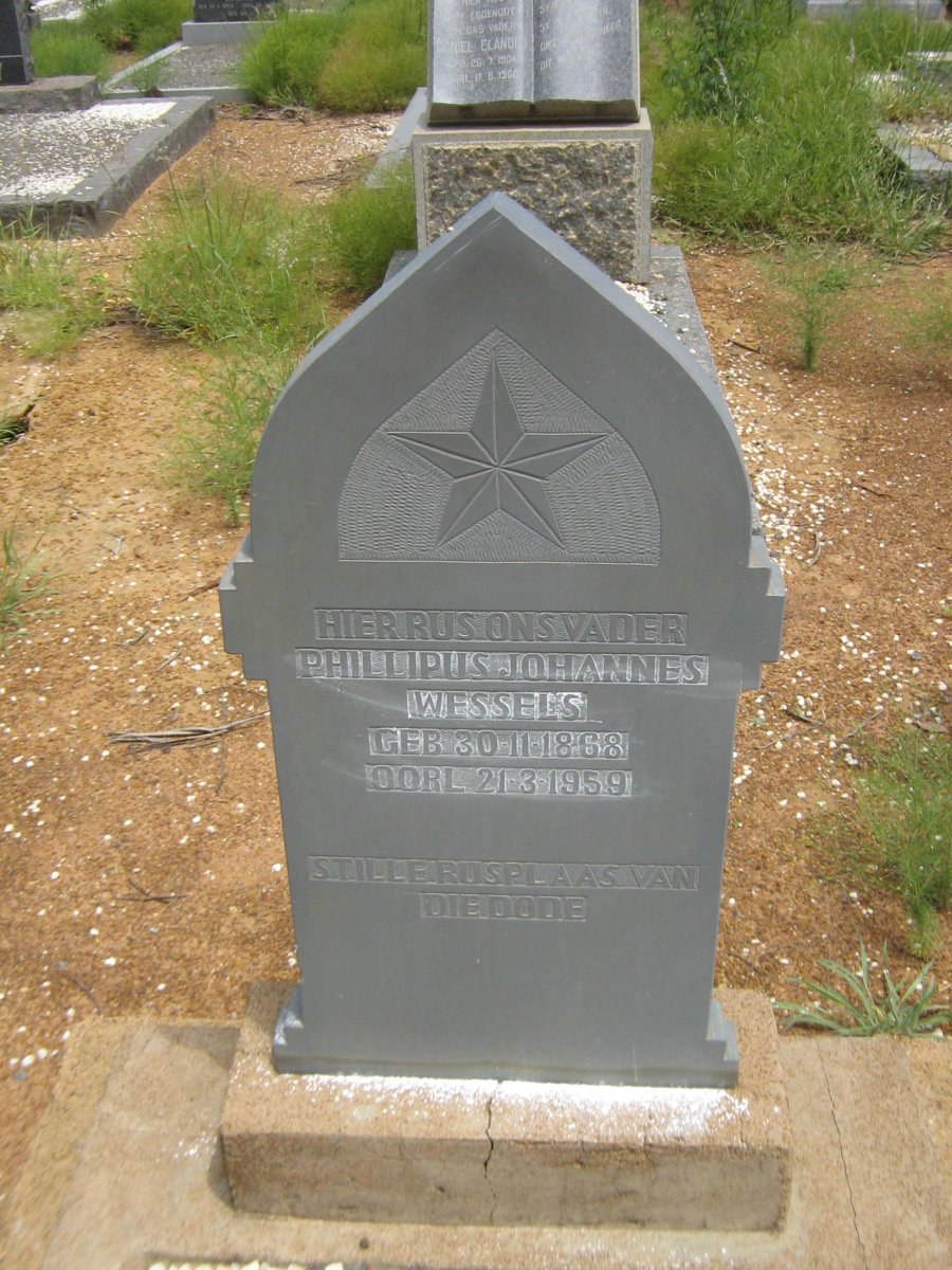 WESSELS Phillipus Johannes 1868-1959