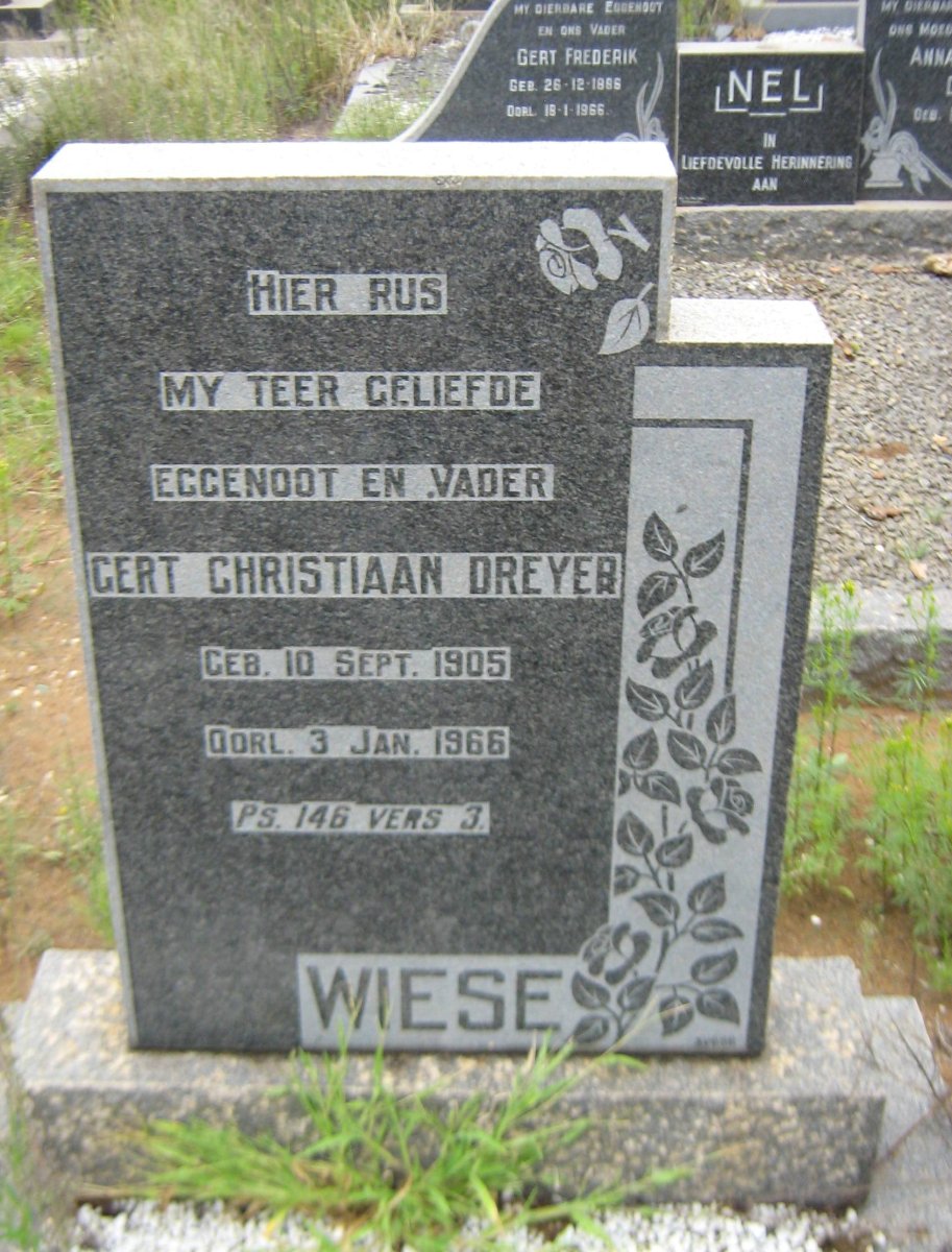 WIESE Gert Christiaan Dreyer 1905-1966
